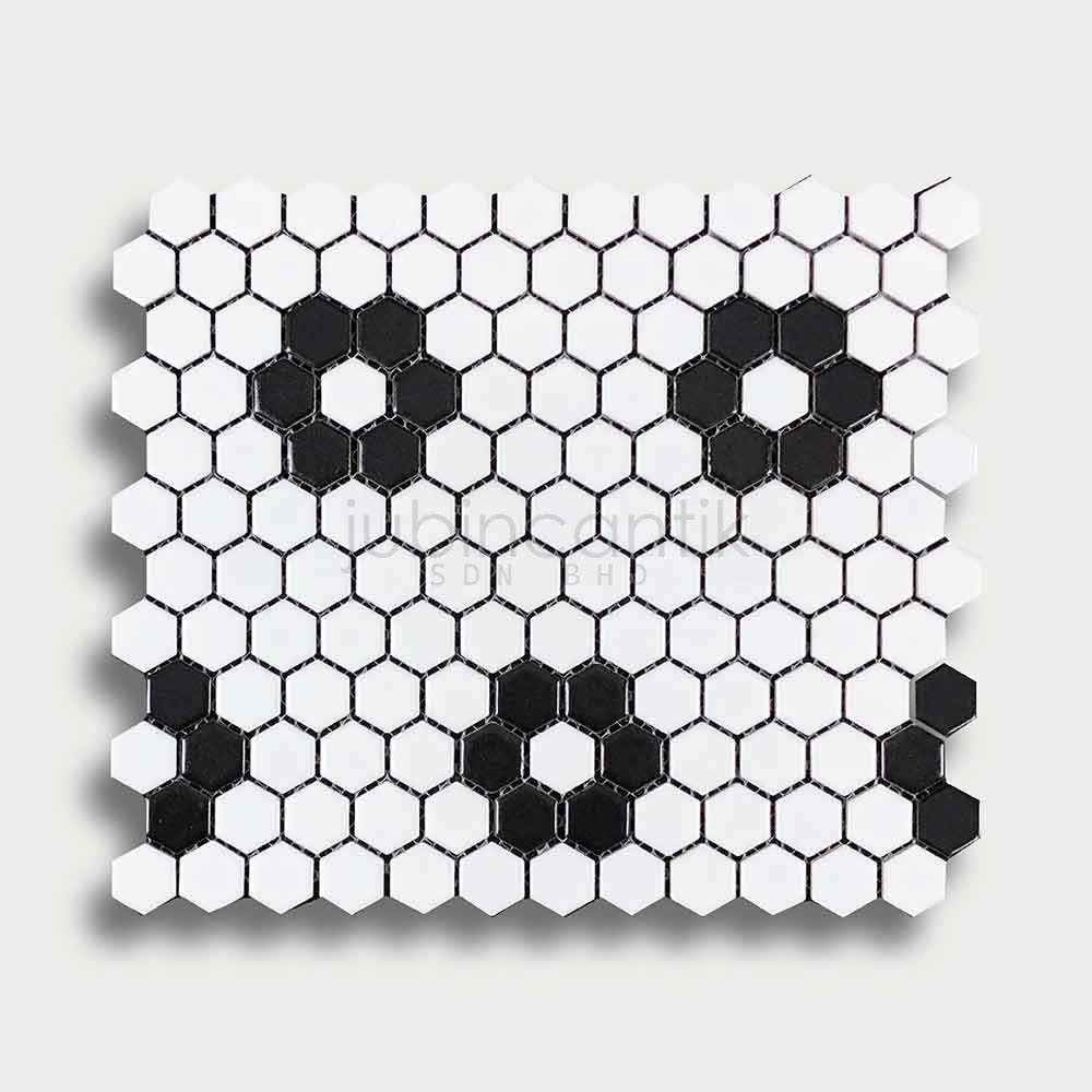 HEX FLORAL BLACK & WHITE - MOSAIC