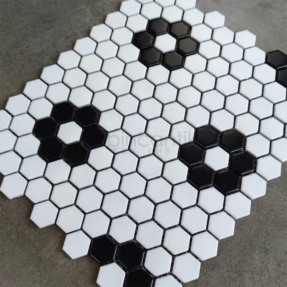 HEX FLORAL BLACK & WHITE - MOSAIC