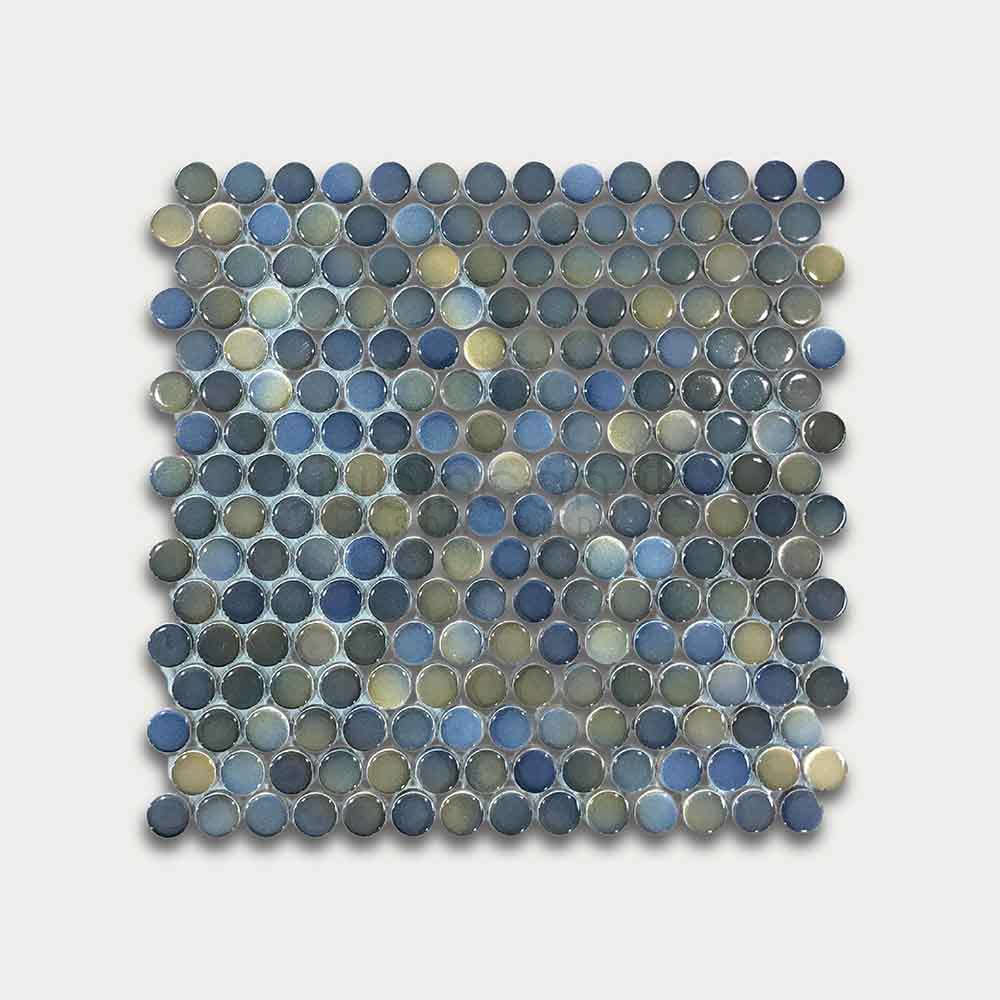 PENNY ROUND DARK BLUE MIX - MOSAIC