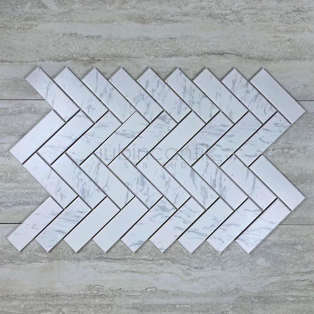 HERRINGBONE XXL CARRARA - MOSAIC