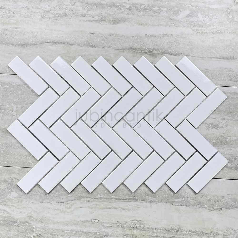 HERRINGBONE XXL WHITE - MOSAIC