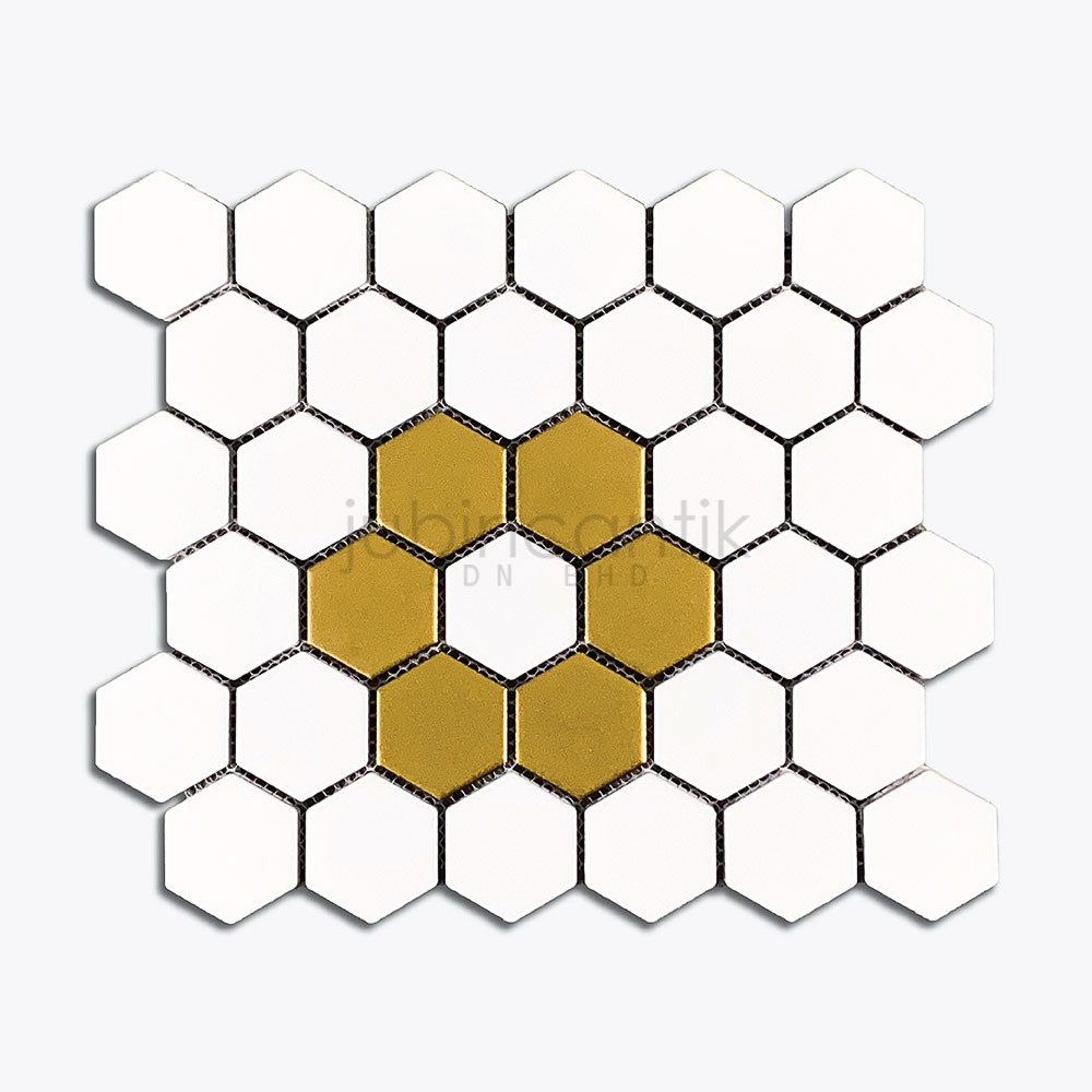 Hex Medium Floral Gold White (1)