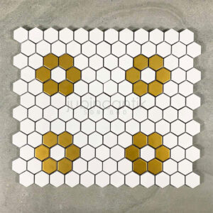 Hex Medium Floral Gold White (2)