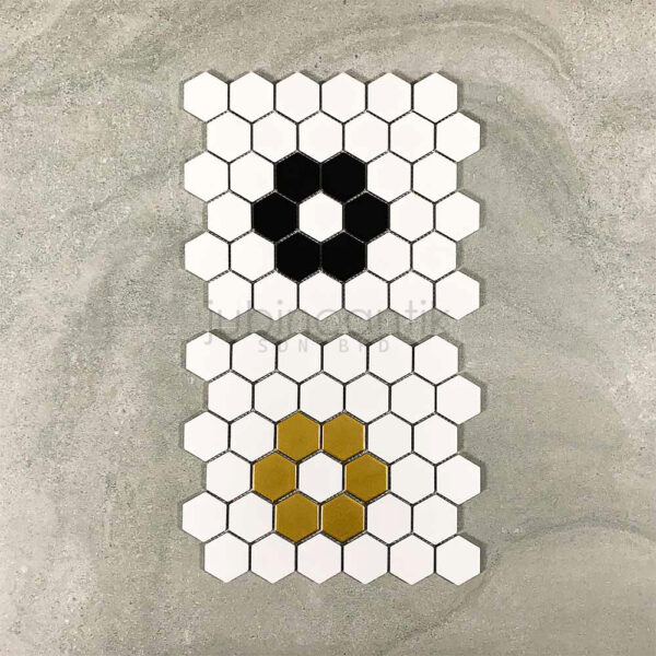 Hex Medium Floral Gold White (6)